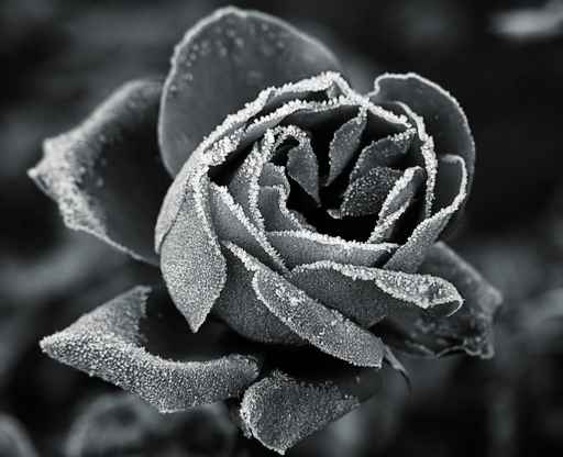 rose under hoar-frost