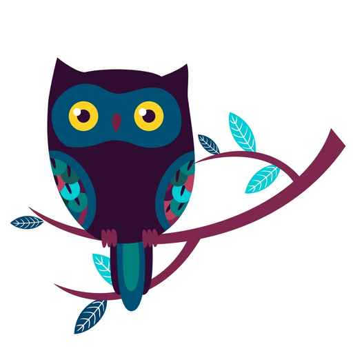 Cute owl isolated vector illustration.