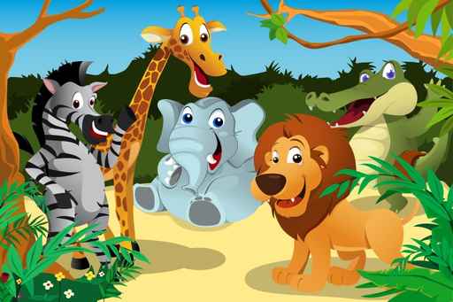 African animals in the jungle