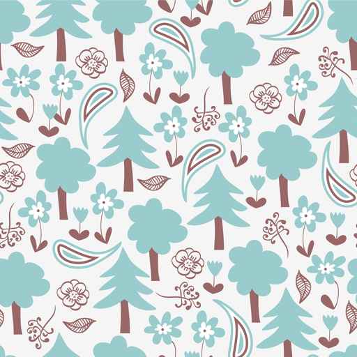 Seamless pattern with cute forest