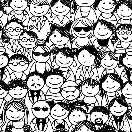 Seamless pattern with people crowd for your design