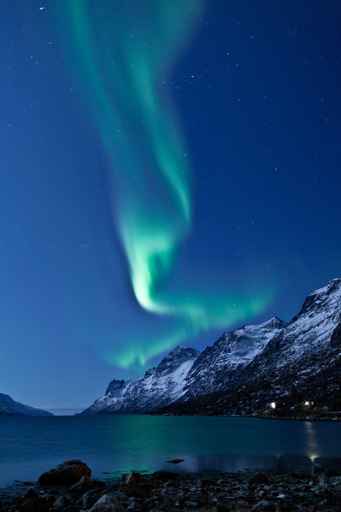 Aurora Borealis in Norway, reflected