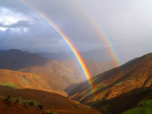 Mountain rainbow, Morocco