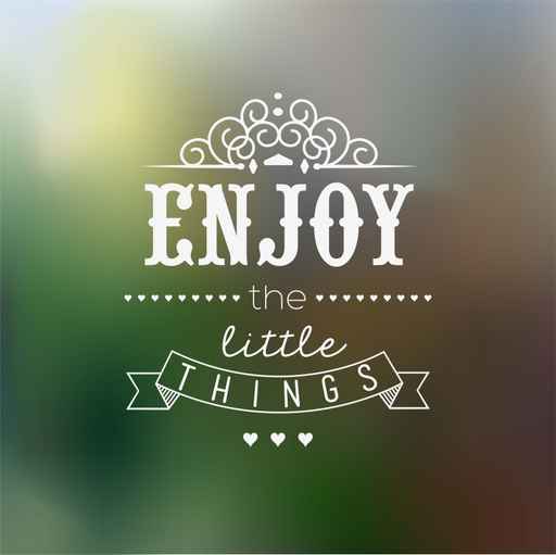 Enjoy The Little Things Quote Typographical Background