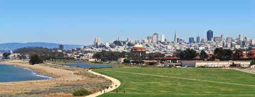 San Francisco and Crissy Field on a crystal clear day