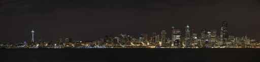 Seattle Skyline Panorama at Night
