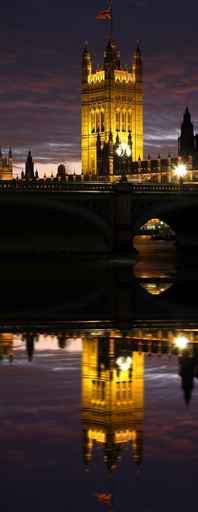 Parliament in London at night, England