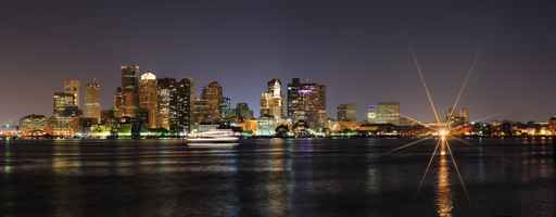 Boston downtown panorama at night