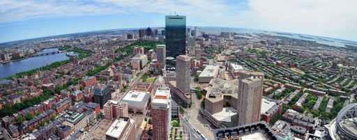 Boston skyline aerial view