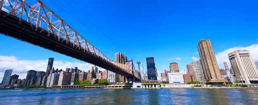 New York skyline panorama and Queensboro Bridge