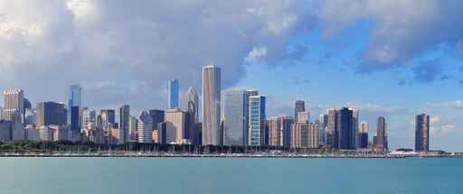 Chicago skyline over Lake Michigan