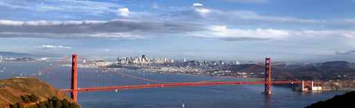 panoramic view of Golden Gate Bridge