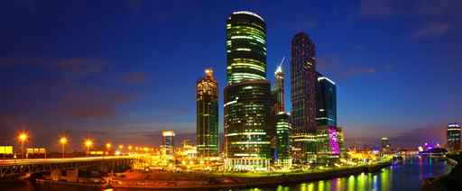 Panorama of Moscow  in night