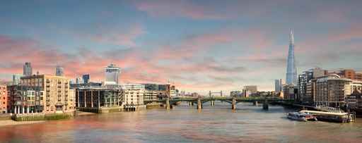 Panorama of London - view from Millenium Bridge