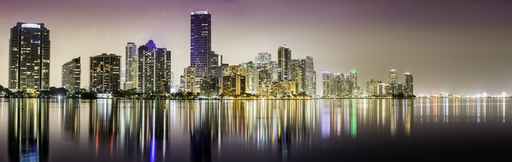 Miami downtown panorama at night