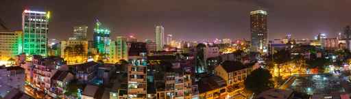 Saigon panorama of the city at night