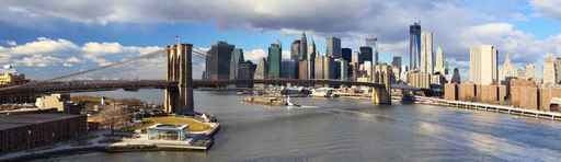 Manhattan panorama with  Brooklyn Bridge, New York City