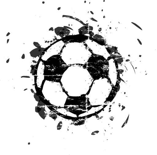 grungy soccer ball, isolated, vector illustration