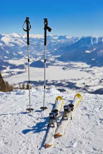 Mountains skis and ski-sticks - St. Gilgen Austria