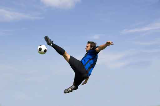 football - soccer player volley